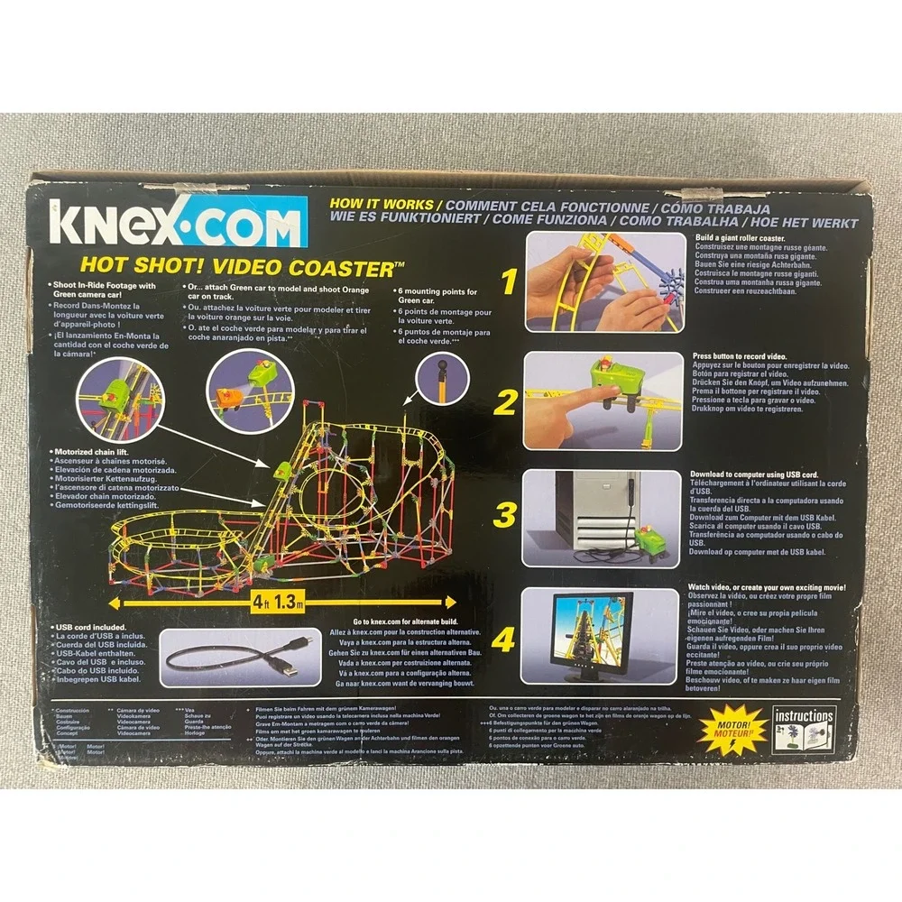 K'NEX Hot Shot Video Coaster 51075 Roller Coaster Building Set Box 9+ Toy